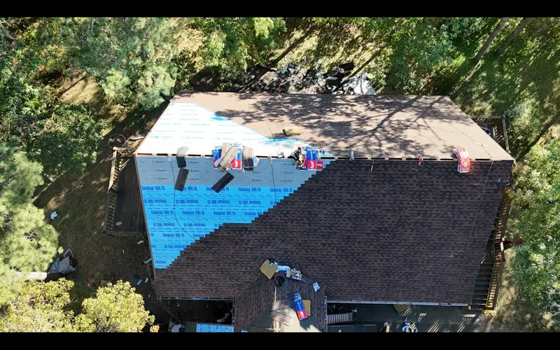 Roof replacement in progress